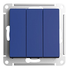 Выключатель трехклавишный Systeme Electric AtlasDesign 10A 250V аквамарин ATN001131 1