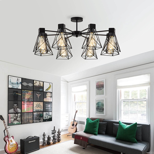 Потолочная люстра Eurosvet 70107/5 черный изображение 5 Потолочная люстра Eurosvet 70107/5 черный Фото № 5