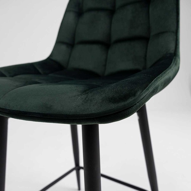 Полубарный стул AksHome Linx темно-зеленый, велюр 86208 Фото № 4