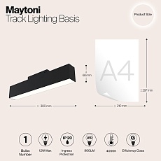 Трековый светодиодный светильник для магнитного шинопровода Maytoni Track lamps TR012-2-12W4K-B 1