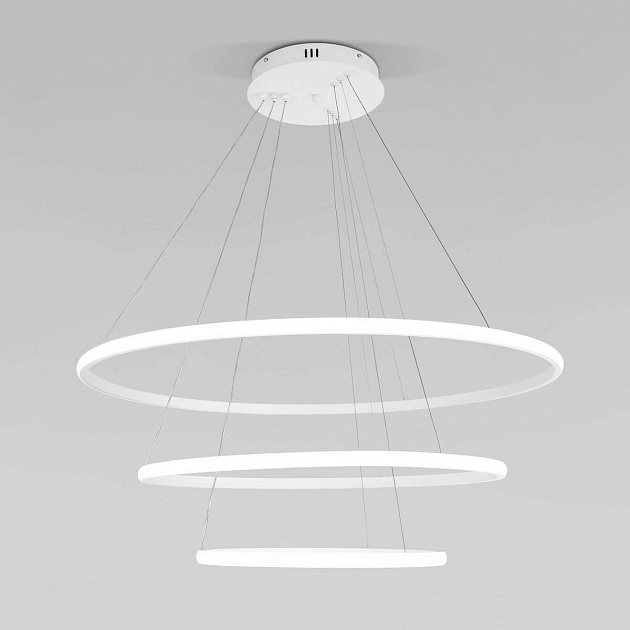 Подвесной светодиодный светильник Eurosvet Collars 90264/3 белый изображение 1 Подвесной светодиодный светильник Eurosvet Collars 90264/3 белый Фото № 1