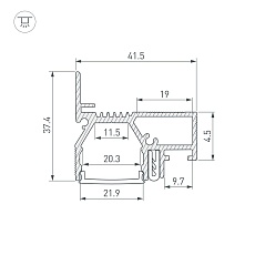 Профиль Arlight Stretch-20-Wall-D-Side-2000 Black 042947 1