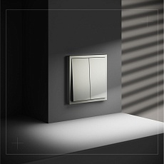 Проходной переключатель встраиваемый Voltum S70 двухклавишный 10А, (сталь) VLS020305 5