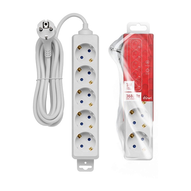 Удлинитель Duwi 5гн 3м с/з 32060 9 изображение 2 Удлинитель Duwi 5гн 3м с/з 32060 9 Фото № 2