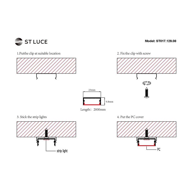 Профиль с рассеивателем ST-Luce ST017.129.08 изображение 2 Профиль с рассеивателем ST-Luce ST017.129.08 Фото № 2