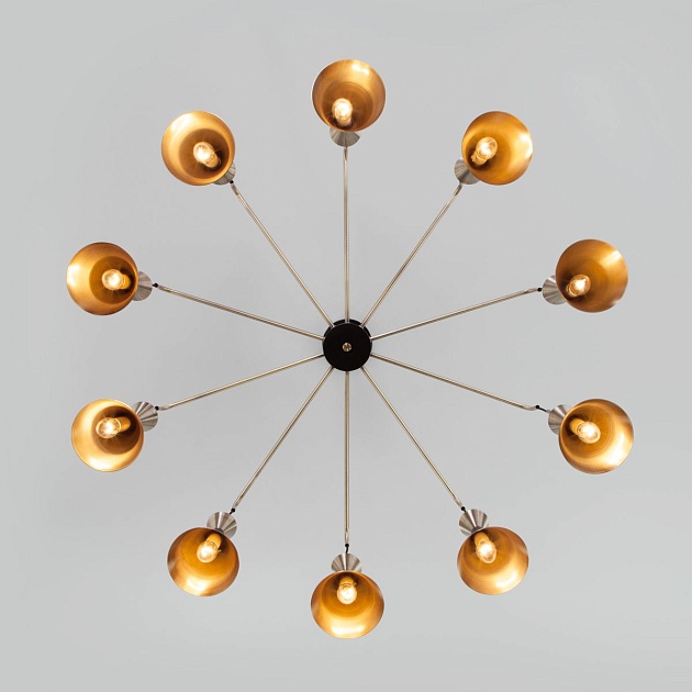 Подвесная люстра Bogates Glustin 316/10 латунь / черный изображение 2 Подвесная люстра Bogates Glustin 316/10 латунь / черный Фото № 2