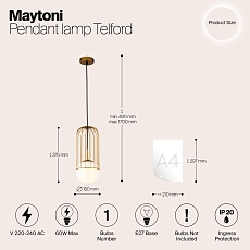 Подвесной светильник Maytoni Telford P362PL-01G 1