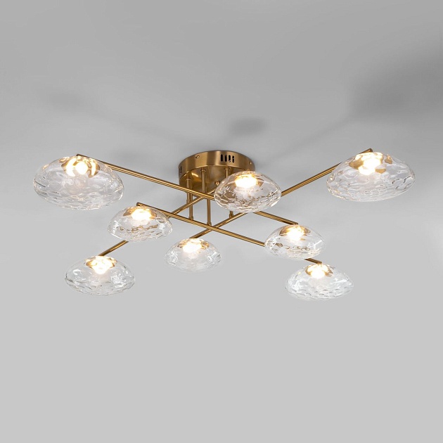 Потолочная светодиодная люстра Eurosvet Ripple 50389 LED латунь Фото № 1