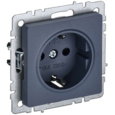 BRITE Розетка 1-местная с заземлением без защитных шторок 16А РС11-1-0-БрМ маренго IEK BR-R11-16-K35