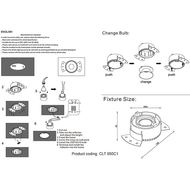 Встраиваемый светильник Crystal Lux CLT 050C1 WH-WH Фото № 2