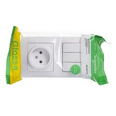 Блок розетка 2К -выключатель трехклавишный Systeme Electric Glossa белый GSL000176