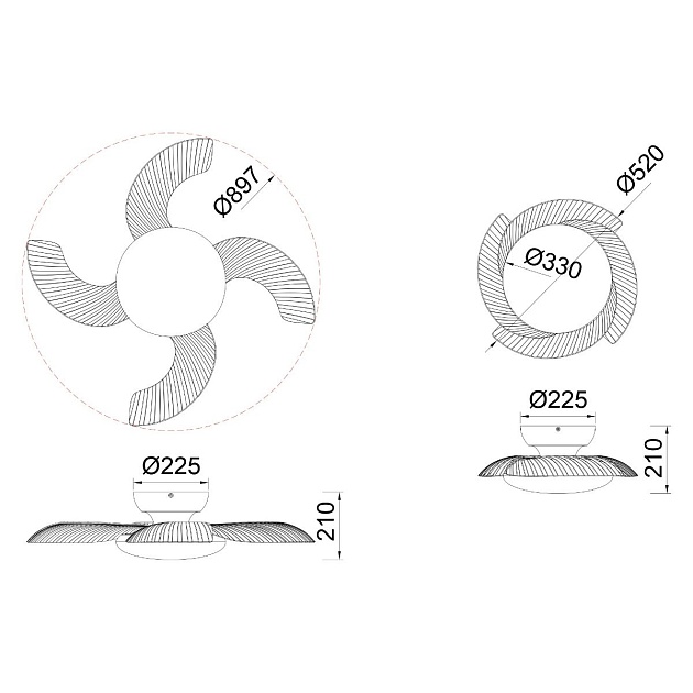 Потолочная светодиодная люстра-вентилятор Mantra ALOHA 8233 Фото № 2