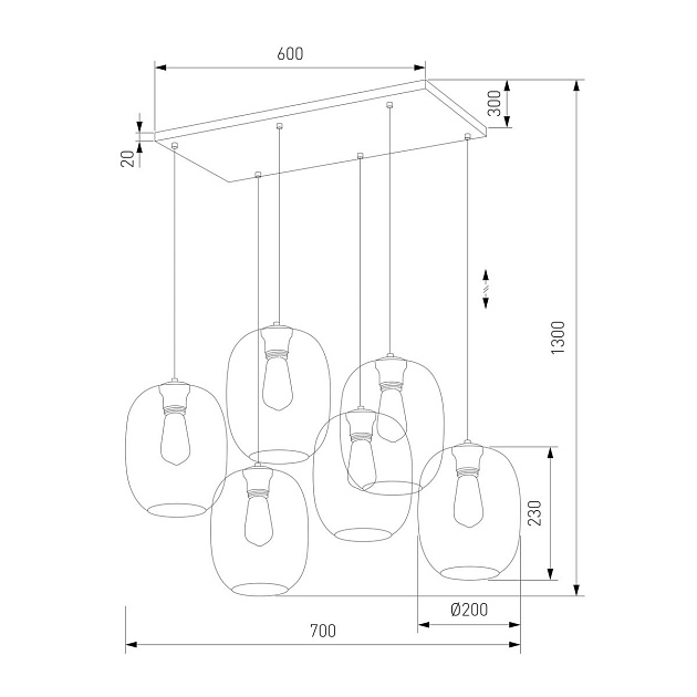 Подвесная люстра TK Lighting 5974 Elio изображение 2 Подвесная люстра TK Lighting 5974 Elio Фото № 2