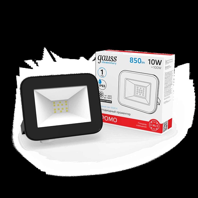 Прожектор светодиодный Gauss 10W 613100310 Фото № 5