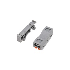 Клемма СМК 222-422D проходная 2-полюсная, с креплением на DIN-рейку (0,08-4 мм²), серая (5 шт./уп.) REXANT 07-5239-05 1