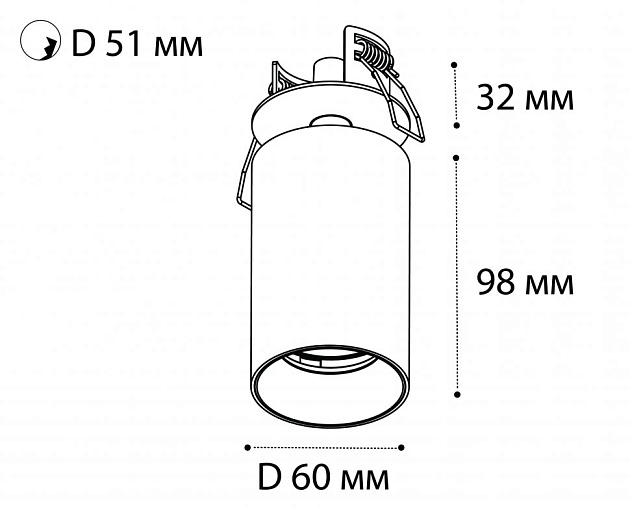 Встраиваемый спот Italline Danny FR black Фото № 3
