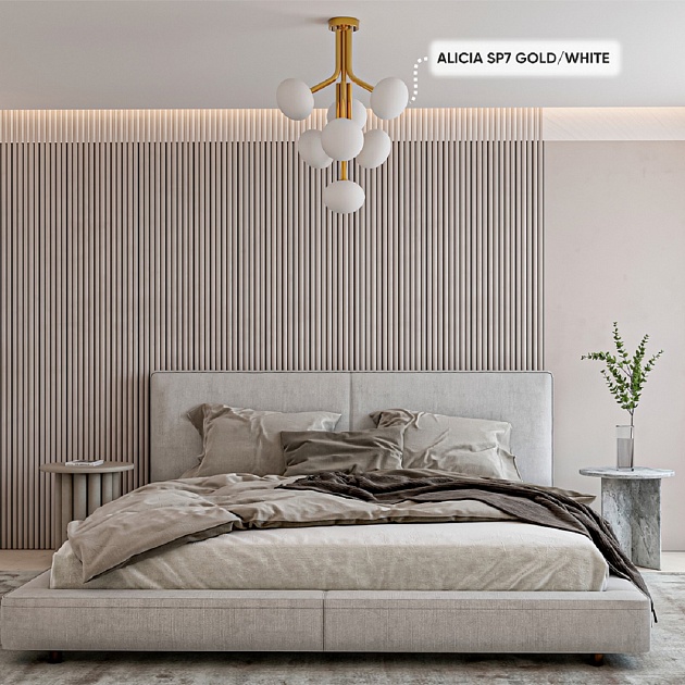 Подвесная люстра Crystal Lux ALICIA SP7 GOLD/WHITE изображение 7 Подвесная люстра Crystal Lux ALICIA SP7 GOLD/WHITE Фото № 7