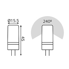 Лампа cветодиодная Gauss G4 5W 3000K прозрачная 18715 4