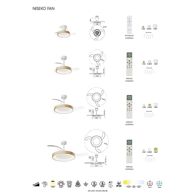Люстра-вентилятор Mantra NISEKO FAN M 9010 Фото № 5