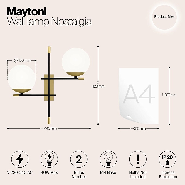 Бра Maytoni Nostalgia MOD050WL-02G Фото № 8