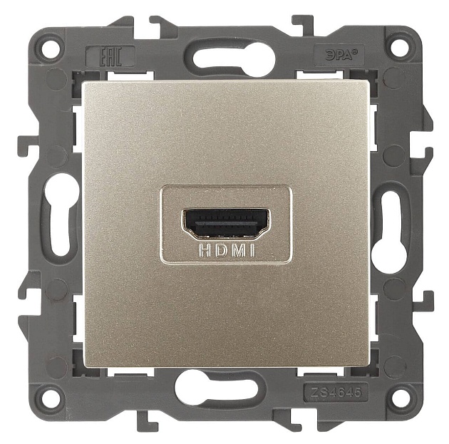 Розетка HDMI ЭРА Elegance 14-3114-04 Б0034335 изображение 1 Розетка HDMI ЭРА Elegance 14-3114-04 Б0034335 Фото № 1