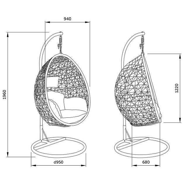 Подвесное кресло AksHome Bounty белый, исскуственнный ротанг 65945 изображение 2 Подвесное кресло AksHome Bounty белый, исскуственнный ротанг 65945 Фото № 2