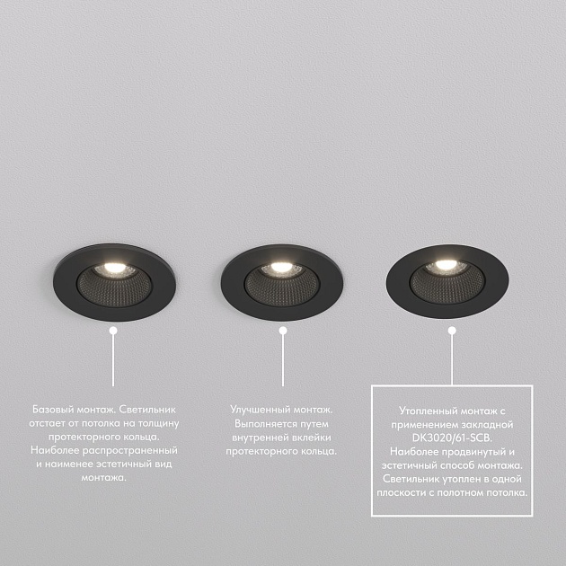 Встраиваемый светильник Denkirs Rodvig DK3061-BK Фото № 3