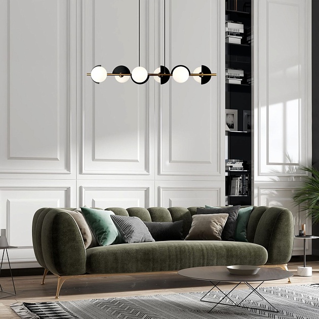 Подвесной светильник Eurosvet Moity 70149/6 черный/латунь Smart Фото № 4