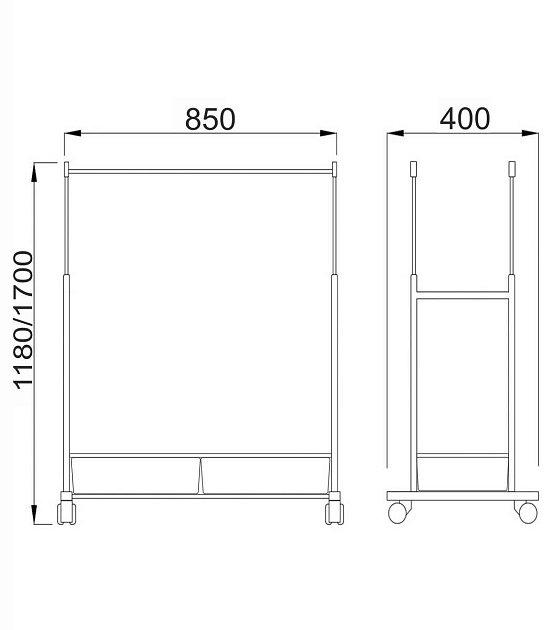 Гардеробная вешалка AksHome Rosa на колесах, черный, металл 77672 изображение 2 Гардеробная вешалка AksHome Rosa на колесах, черный, металл 77672 Фото № 2