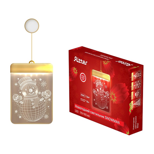 Подвесная светодиодная фигура Ritter Snowman 29293 7 Фото № 3