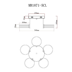 Потолочная светодиодная люстра MyFar Vinsent MR1871-5CL 1