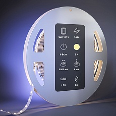 Светодиодная лента Maytoni 6W/m 80LED/m 2835SMD теплый белый 5M 201094 2