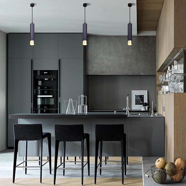 Подвесной светильник Eurosvet DLN107 GU10 черный/золото изображение 6 Подвесной светильник Eurosvet DLN107 GU10 черный/золото Фото № 6