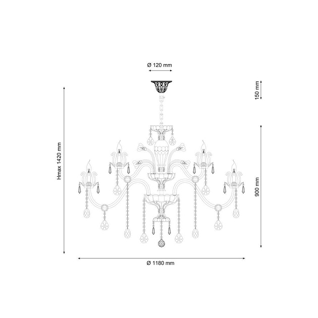 Подвесная люстра Lucia Tucci Ashanti 1250.18 Clear изображение 2 Подвесная люстра Lucia Tucci Ashanti 1250.18 Clear Фото № 2