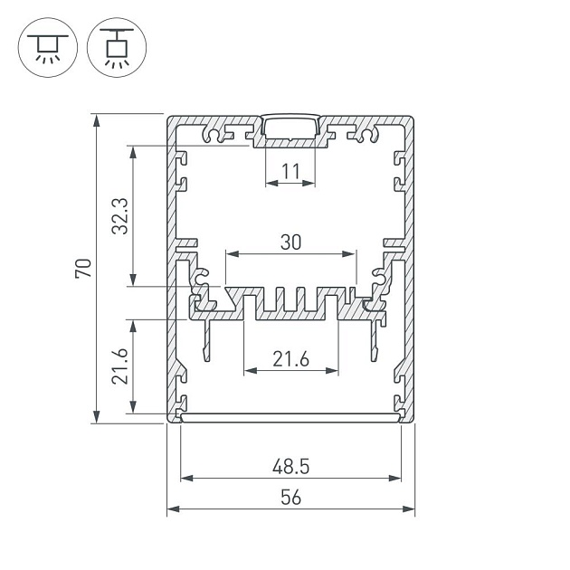 Профиль Arlight Klus-Power-W50-2000 Anod 030303 Фото № 2