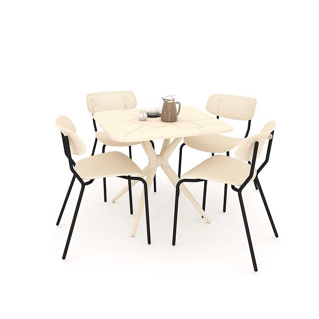 Обеденная группа Sheffilton SHT-DS128 бежевый/черный муар 8639547701 изображение 1 Обеденная группа Sheffilton SHT-DS128 бежевый/черный муар 8639547701 Фото № 1