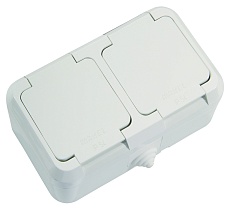 MAKEL п герм бел. розетка с крышкой 2-ая 18354