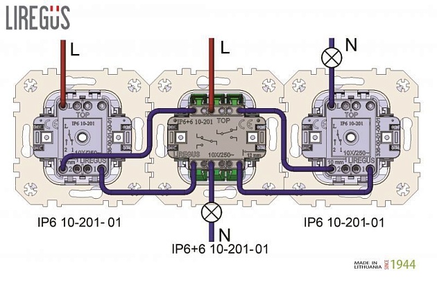 Переключатель двухклавишный Liregus кремовый омбре 29-112 Фото № 2