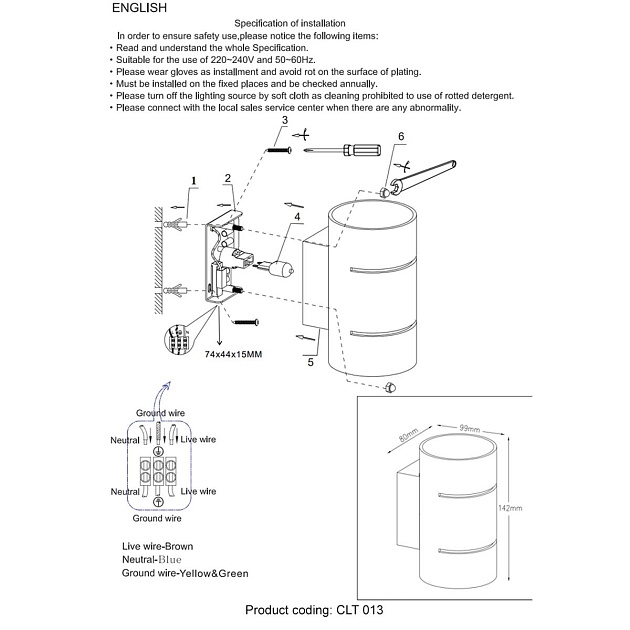 Настенный светильник Crystal Lux CLT 013 WH изображение 2 Настенный светильник Crystal Lux CLT 013 WH Фото № 2