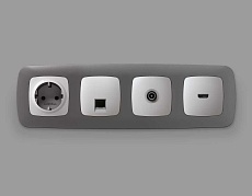 Лицевая панель ТВ-розетки AMBRELLA VOLT OP4130 1