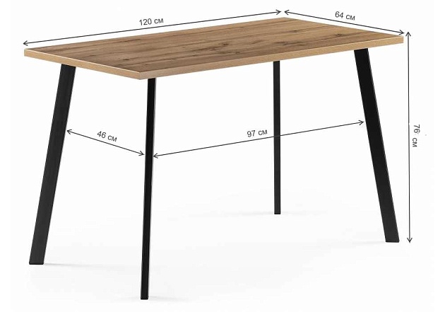 Кухонный стол Woodville Тринити Лофт 489614 изображение 3 Кухонный стол Woodville Тринити Лофт 489614 Фото № 3