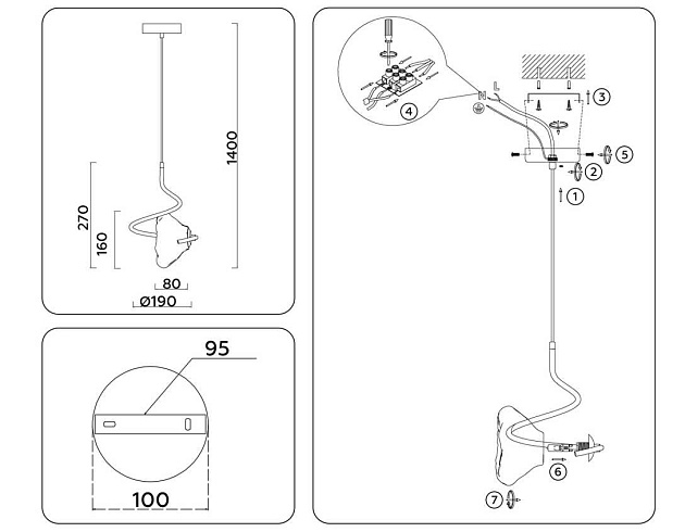 Подвесной светильник Ambrella light High Light LH15001 Фото № 11