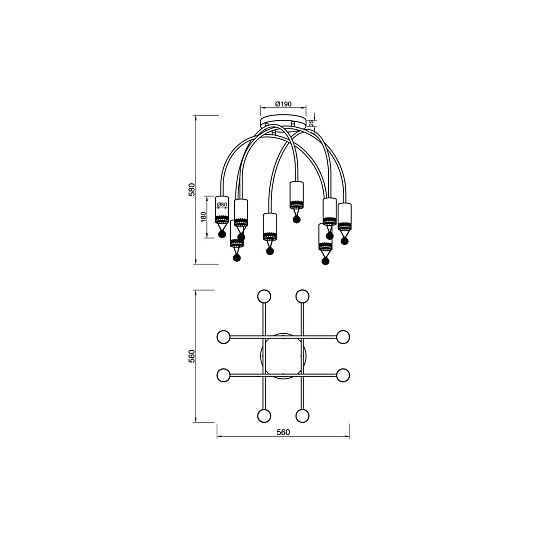 Потолочная люстра Vele Luce Pioggia VL4283L08 изображение 5 Потолочная люстра Vele Luce Pioggia VL4283L08 Фото № 5