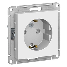 Розетка 2К+З Systeme Electric AtlasDesign 16A 250V со шторками белая ATN000145