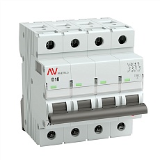 Выключатель автоматический AV-6 4P 16A (D) 6kA EKF AVERES mcb6-4-16D-av