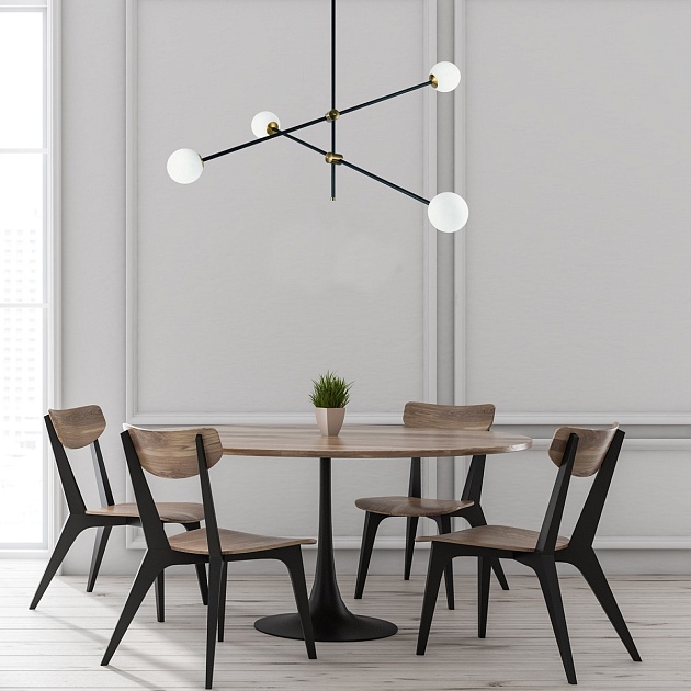 Подвесная люстра Gerhort G31108/4BK+GD WT Фото № 2