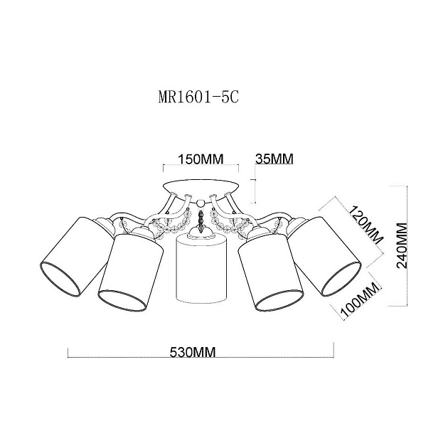 Потолочная люстра MyFar Patrick MR1601-5C Фото № 2