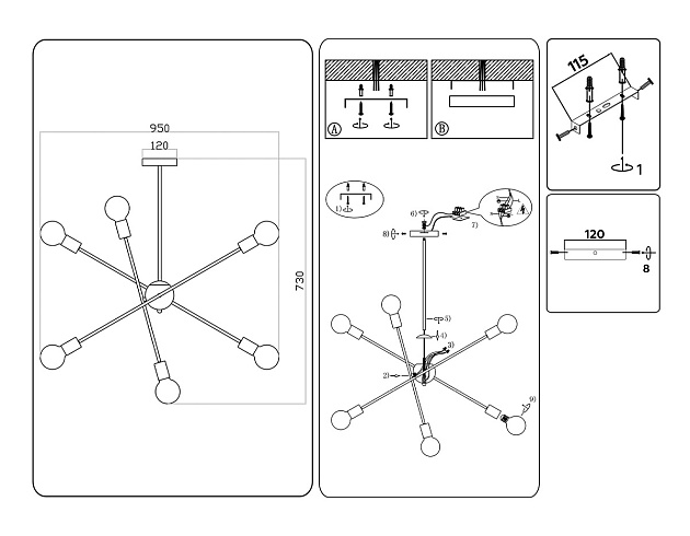 Подвесная люстра Ambrella light Traditional Loft TR80435 Фото № 7