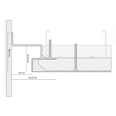Безрамный теневой профиль FerGipps белый БП 309 УТ000002534 1
