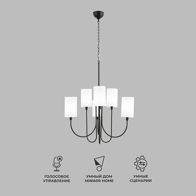 Подвесная люстра Eurosvet Abbey 60164/6 черный Smart изображение 5 Подвесная люстра Eurosvet Abbey 60164/6 черный Smart Фото № 5